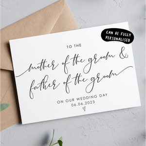 to the mother of the groom card, to the father of the groom card, to the mother of the groom and father of the groom card, kj71 groom