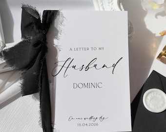 To My Husband Wedding Day Card, letter to my wife card, on our wedding day card, personalised wedding card for husband to be, rk-22