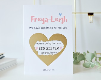 big sister card, Pregnancy Announcement Card, Pregnancy Reveal daughter Card, New big sister card, Having a Baby Card, I'm Pregnant, PA2