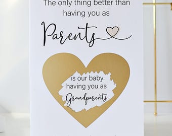Carte à gratter faire-part de grossesse pour parents, cartes à gratter révélatrices de bébé, cartes à gratter vous allez être grands-parents Royaume-Uni, W06PARENTS