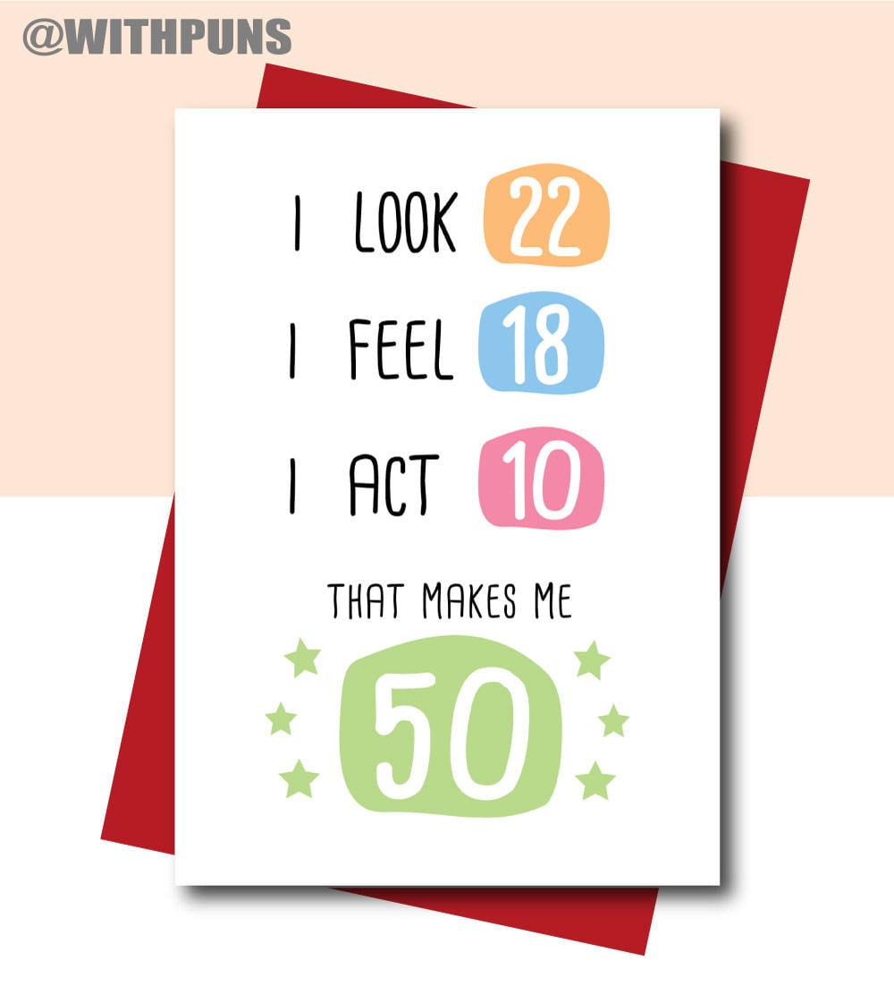 50th Birthday Card Funny Birthday Card 50th Birthday Gift - Etsy 50th Birthday Card Funny Birthday Card 50th Birthday Gift - Etsy