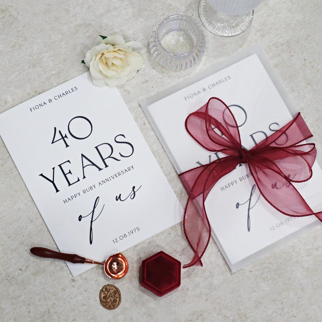 Ruby Ann Card Ruby Anniversary Card, 40th Anniversary Card, Luxury Anniversary Cards ...