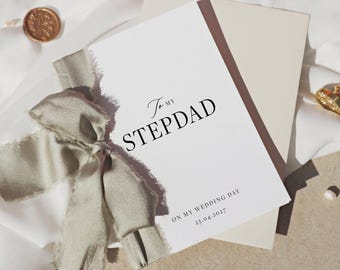 Wedding day card for Step Dad, step father of the bride card, personalised wedding card to stepdad, on my wedding day, letter to dad, SG09
