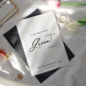 Wedding Letter to Husband Card, personalised love letter, wedding day letter to my husband card, on our wedding day card, FL-09 husband image 4
