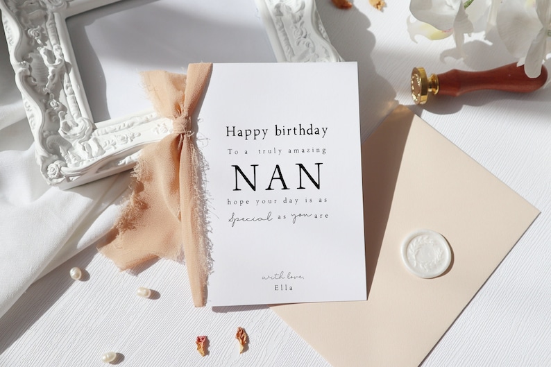 personalised nan birthday card, personalised nanny birthday card, personalised grandma birthday card, personalised nana birthday card, ri-03 image 1