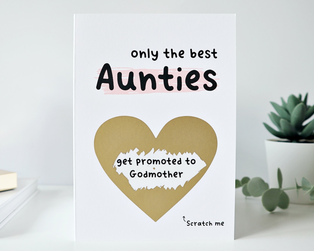 "Aunties Get Promoted To Godmother" Picture Frame - 8x10 Wooden Frame For Niece/Nephew Photo