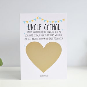will you be my godfather card, godfather proposal card, godparent card, godparents proposal card, personalised scratch card, GP21 image 3
