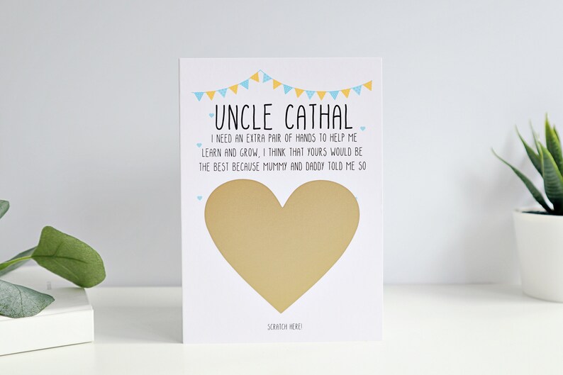will you be my godfather card, godfather proposal card, godparent card, godparents proposal card, personalised scratch card, GP21 image 3