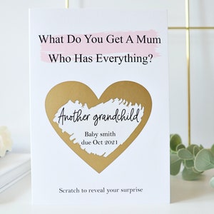 what do you get a Mum who has everything card, another grandchild card, Pregnancy announcement Card, pregnancy reveal to parents, W05 MUM