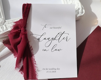 card for daughter in law on wedding day, card for future daughter in law on wedding day, future daughter in law card, personalised, rr-72