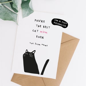 the best cat mum card, mothers day cat mum, Mothers Day Card cat, mothers day card, card for cat mum, card for mummy, card for mother, FMD31 image 1