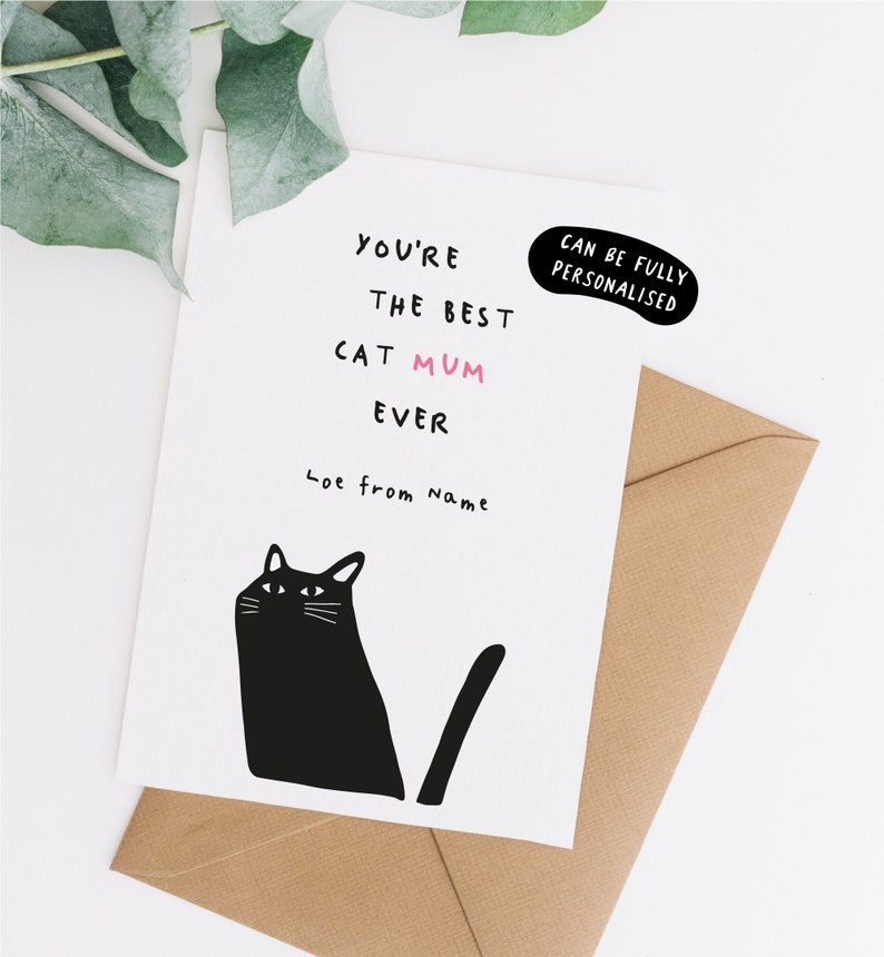 the best cat mum card, mothers day cat mum, Mothers Day Card cat, mothers day card, card for cat mum, card for mummy, card for mother, FMD31 image 1