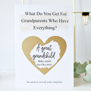 what do you get for Grandparents who have everything card, another great grandchild card, baby reveal to grandparents card, W05 GRANDPARENTS