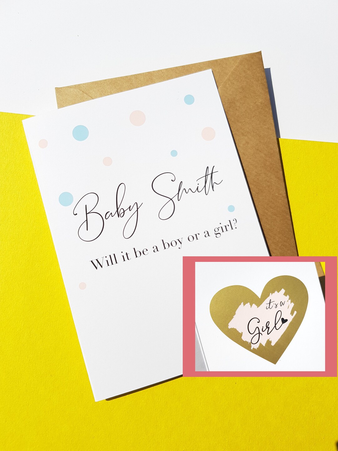 Gender Reveal Scratch Card Gender Reveal Card Gender Reveal Etsy
