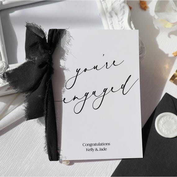 Personalised Engagement Card, Congratulations On Your Engagement, you're engaged cards, luxury engagement card, cute Engagement card, fj-41