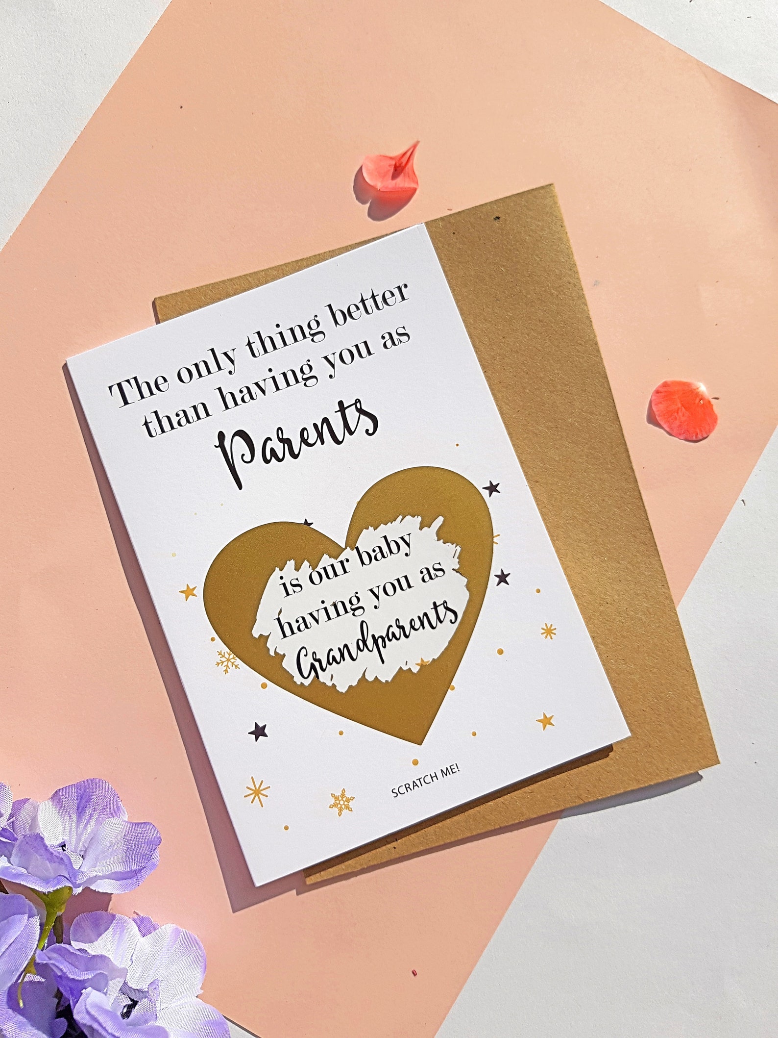 Pregnancy announcement card for parents Pregnancy reveal Etsy