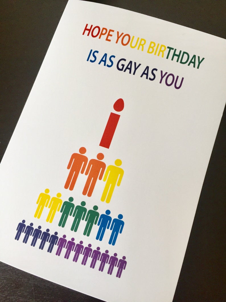 Funny Gay Birthday Card Funny Gay Happy Birthday Card Card Etsy
