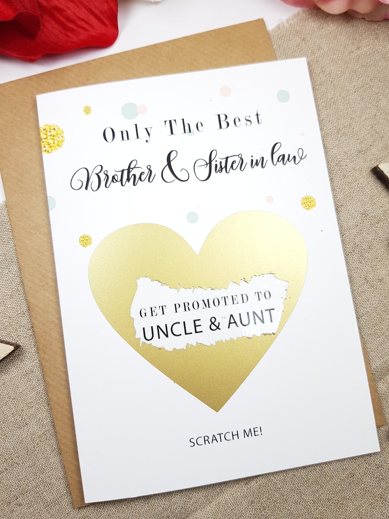 only the best brother and sister in law get promoted to uncle and auntie Pregnancy reveal card Pregnancy announcement card PA23