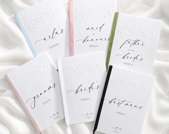 Personalised Wedding Speech Booklet, Custom Speech Book for Bride, Groom, Best Man & Maid of Honour, Wedding Reading Book Ceremony, EMB-08
