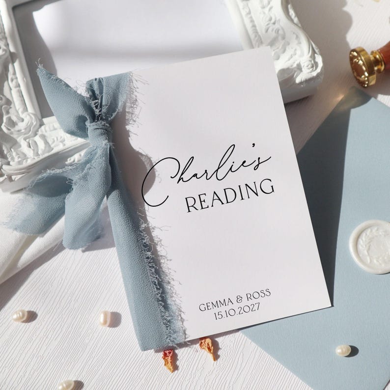 Wedding Reading Card, personalised wedding reading card, wedding reading poem card, reader wedding card, personalised reader card, rk-19 Bild 1