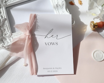 his and her vows card, her vows card, Wedding Vows Card, His & Hers Vow Card, personalised vows card, personalised wedding vows card, op-95