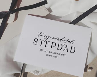 Stepdad Wedding Day Card, personalised wedding day cards, to my stepdad card, on my wedding day, card for stepdad, card for stepmum, NF21