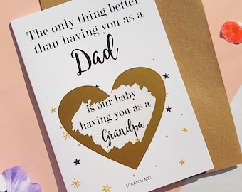 Promoted to grandpa, you're going to be a grandpa, card for dad, Pregnancy announcement card, pregnancy reveal card, Christmas card, PA129