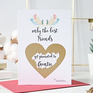 only the best friends get promoted to auntie card, Pregnancy announcement Card, pregnancy reveal card, pregnancy announcement ideas, z64