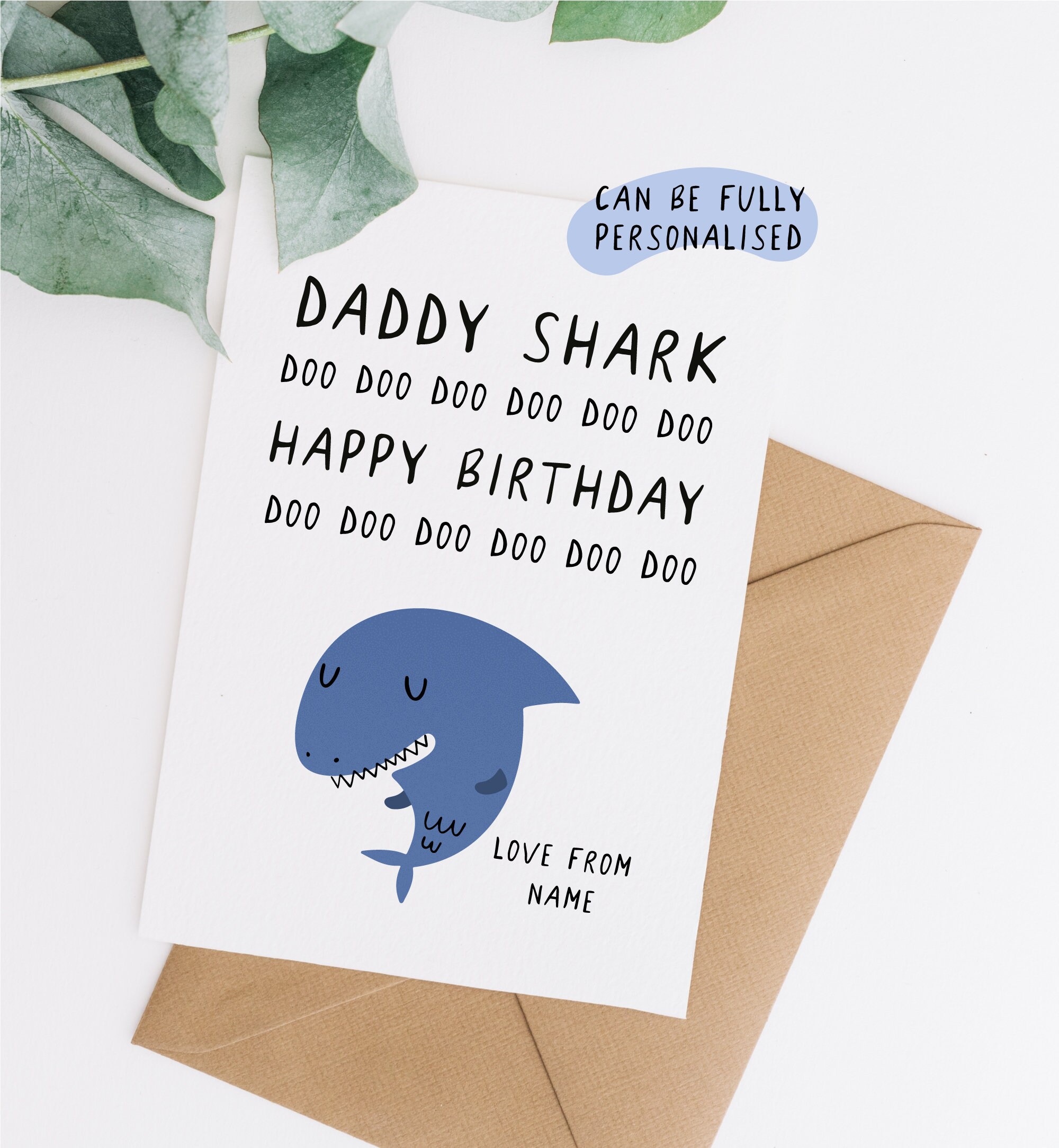 Personalised Birthday Card Daddy Shark Daddy Birthday Card 