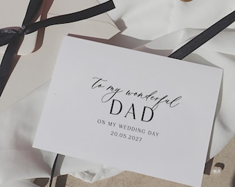 Carte de mariage papa, cartes de mariage personnalisées, à mon père le jour de mon mariage, carte de mariage pour papa, carte de fille à papa, NF21