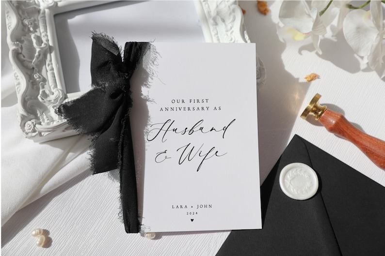 First Anniversary Card, personalised 1st anniversary card, 1st anniversary as husband and wife card, our first anniversary cards, rk-10 image 1