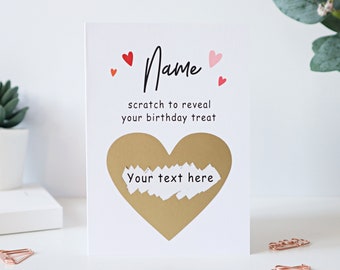 birthday scratch card, birthday card for girlfriend, birthday card for wife, birthday card for fiancee, funny birthday card, withpuns, BS1