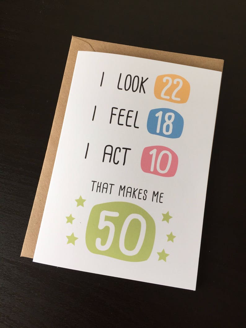 50th Birthday card Funny Birthday card 50th Birthday gift | Etsy
