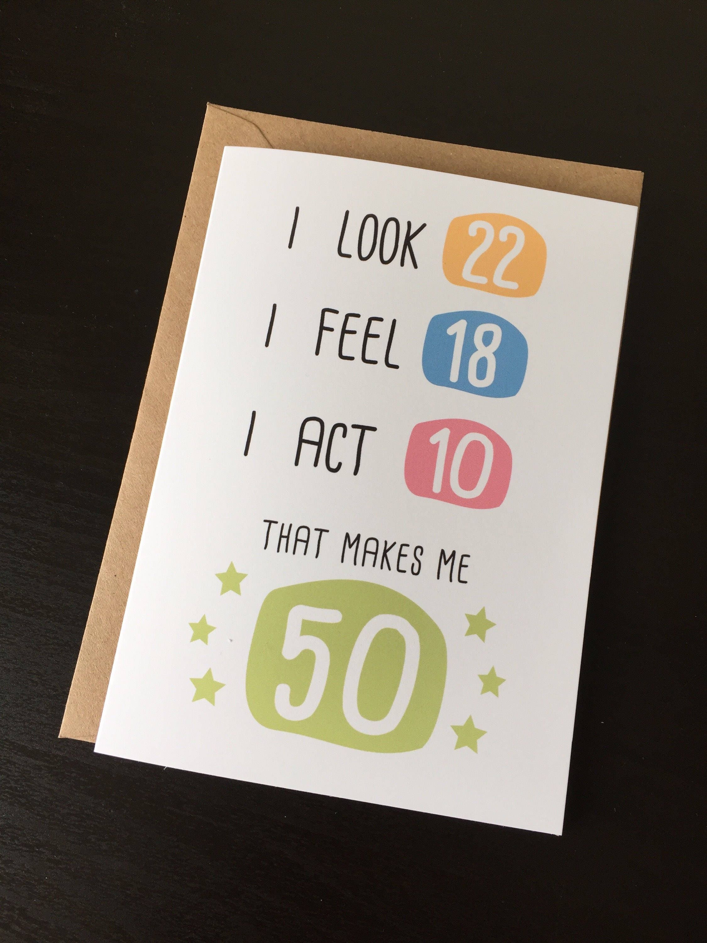 50th Birthday Card Funny Birthday Card 50th Birthday Gift Etsy UK