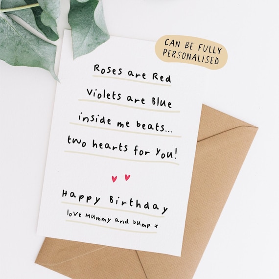 Birthday card from the bump, Birthday card for Daddy, funny birthday cards from bump, birthday card from Mummy, from the bump cards, VL2B