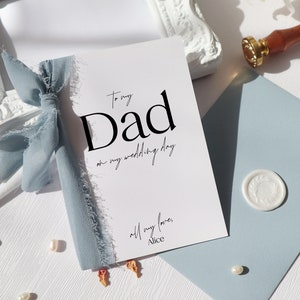 to my dad on my wedding day card, card for father of the bride, personalised wedding day card for stepdad, pops wedding day cards, ri-73
