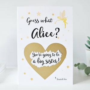 you're going to be a big sister, card for sister, card for daughter, Pregnancy reveal card, Pregnancy announcement, personalised card, PA123