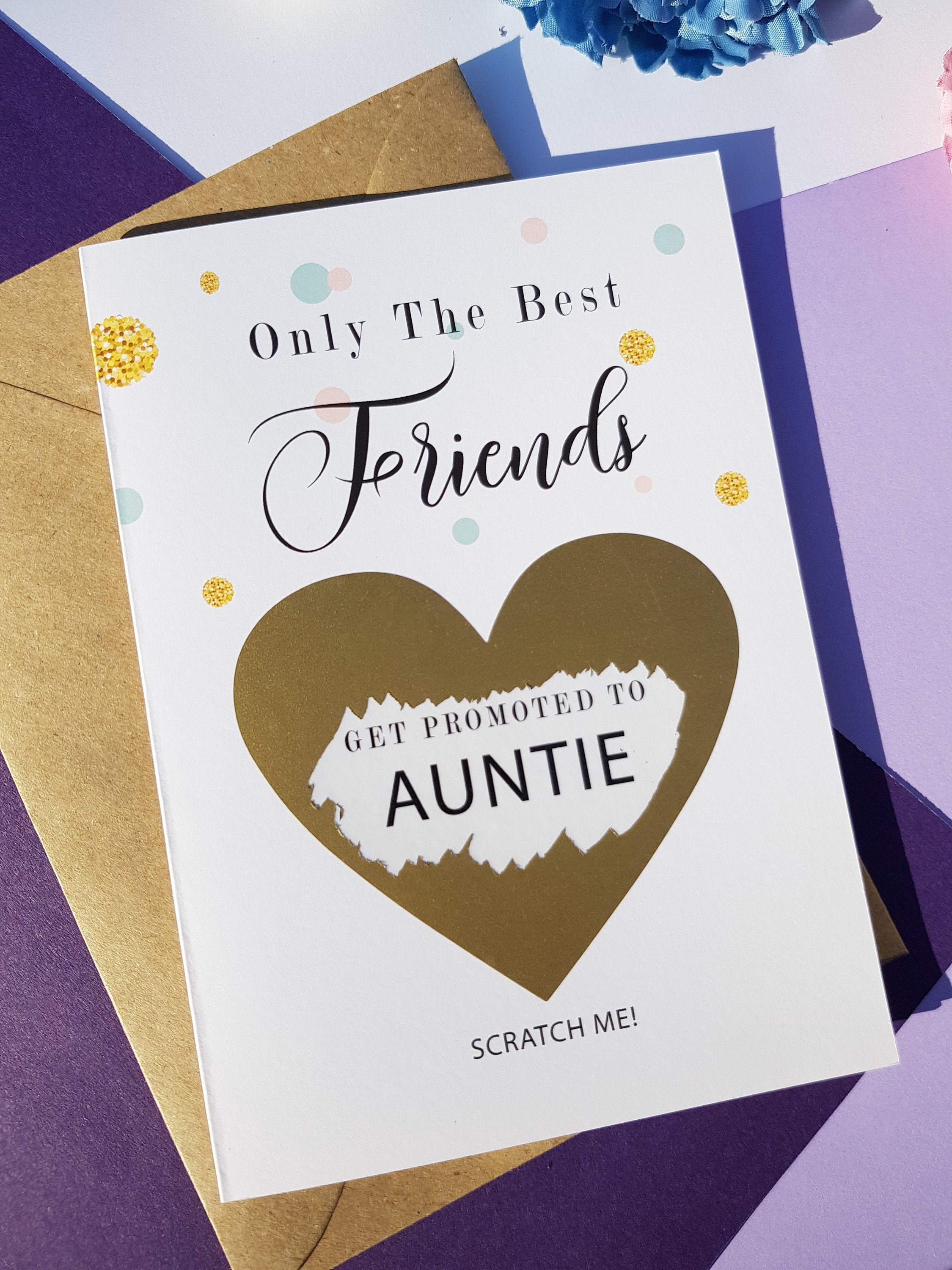 Only the Best Friends Get Promoted to Auntie Card Pregnancy | Etsy