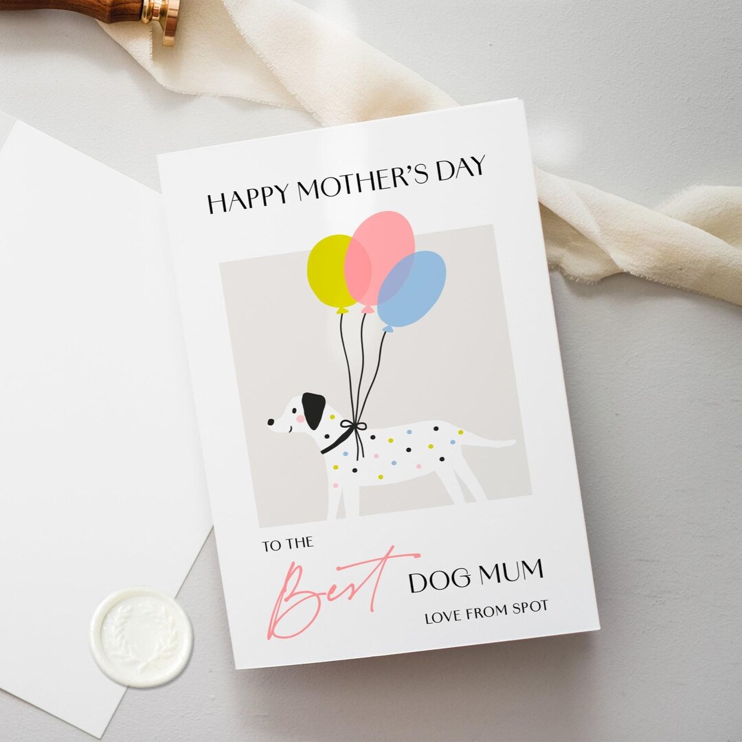 The Best Dog Mum Card, Personalised Mothers Day Card From the Dog ...