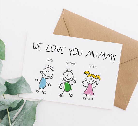 We Love You Mummy Card I Love You Mummy Card Custom Mothers | Etsy UK