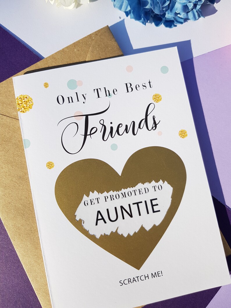 Only the best friends get promoted to auntie card Pregnancy Etsy