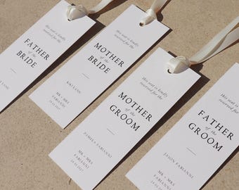Étiquette de siège réservée simple pour le mariage, étiquette de nom de chaise de mariage réservée, étiquettes de siège réservées de mariage minimaliste, signe de réservation de siège TG-07