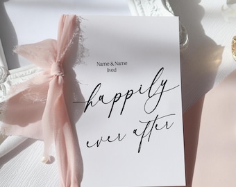 happily ever after card, wedding congrats card, personalised wedding congratulations cards, personalised wedding congratulations card, fj-85