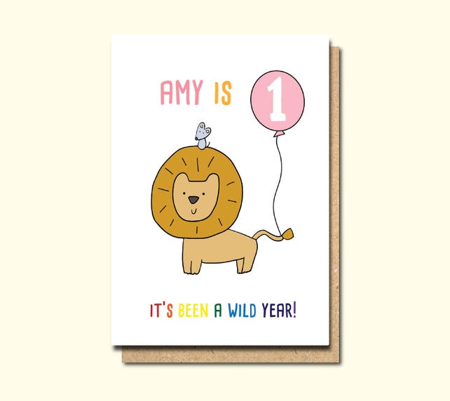 1st Birthday Card Personalised 1st Birthday Card Girl 1st Birthday