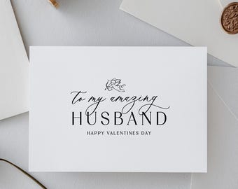 Tarjeta de San Valentín para el esposo, tarjeta de San Valentín para el esposo, tarjeta con poema de San Valentín, tarjeta de feliz San Valentín para el esposo, nf17
