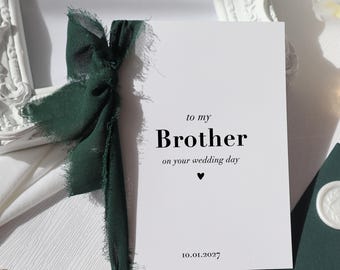 Carte de mariage d'un frère à mon frère, sur votre carte de mariage, carte de mariage personnalisée pour frère, cartes de mariage, fj-60