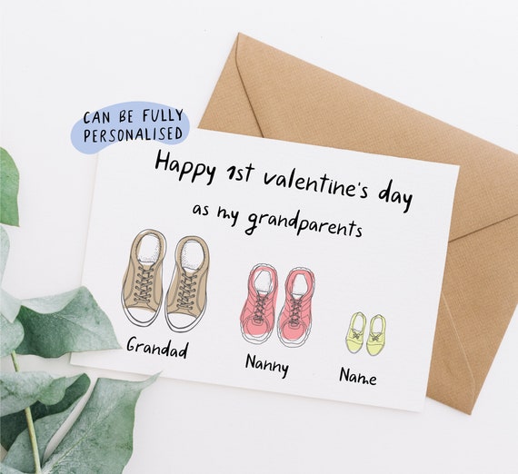 Download 1st Valentines Day Card For Grandparents Personalised First Etsy