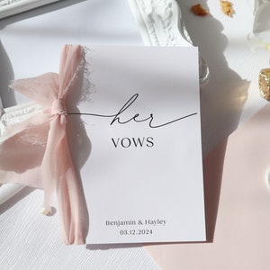 his and her vows card, her vows card, Wedding Vows Card, His & Hers Vow Card, personalised vows card, personalised wedding vows card, op-95