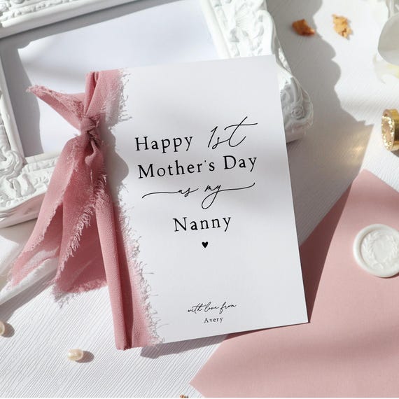 Mother's Day Card for Nanny, happy 1st mother's day card, happy mothers day nanny card, personalised mothers day card, card for nanny, rk-06