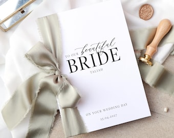 To Bride from Bridesmaids card, wedding card for bride, personalised wedding day cards, on your wedding day card, card from bridesmaid, SG07